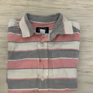 Toddler Boys Striped Oxford Button Down Shirt --    Used in good conditions.
